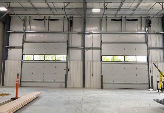 Interior of two commercial overhead doors in Edwardsburg, MI
