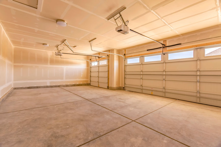Interior of two overhead garage doors for a home in South Bend, IN